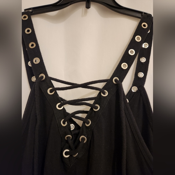 Torrid - Black lace-up gromet tank. Size 1 - Picture 4 of 5